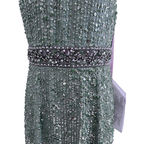 Mac Duggal 10839 Jewel Neck Sequin Gown Dress Mint Size 6 NWT - Picture 7 of 15